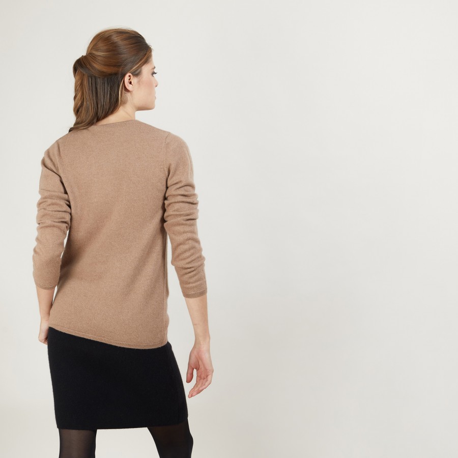 Round neck sweater 100% cashmere. BERLINE