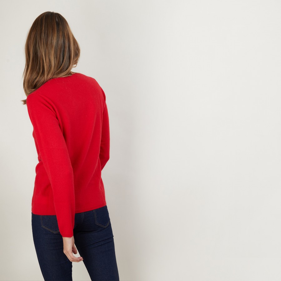 Round neck sweater 100% cashmere. BERLINE