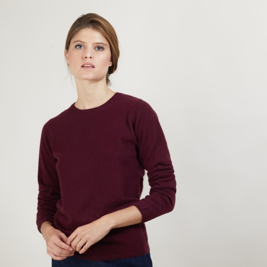 Round neck sweater 100% cashmere. BERLINE