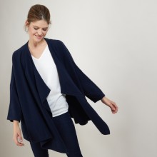 Gilet oversize en cachemire - Blondine 7040 marine - 05 Bleu marine