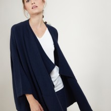 Gilet oversize en cachemire - Blondine 7040 marine - 05 Bleu marine