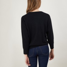 Cashmere round neck sweater with hammer armholes - Bree