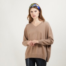 V-neck cashmere sweater with slits - Brendao