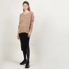 Pull ample en cachemire boutons épaule - Brook 7030 desert - 46 Marron clair
