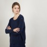 Pull ample en cachemire boutons épaule - Brook 7040 marine - 05 Bleu marine