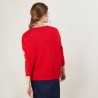Pull ample en cachemire boutons épaule - Brook 7080 dahlia - 52 Rouge