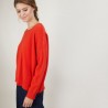 Pull ample en cachemire boutons épaule - Brook 7081 fusion - 15 Orange