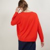Pull ample en cachemire boutons épaule - Brook 7081 fusion - 15 Orange