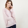 Pull ample en cachemire boutons épaule - Brook 7084 opale - 24 Rose clair