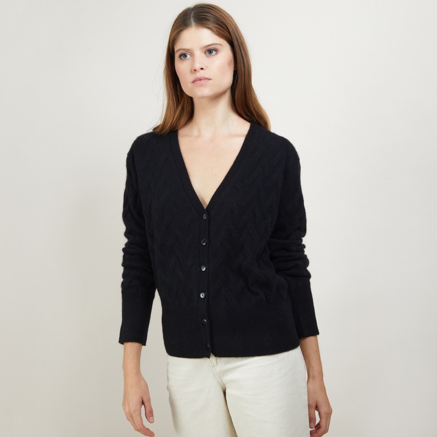 Cable-knit cashmere cardigan - Fiona