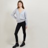 Cardigan à fantaisie de torsades en cachemire - Fiona 7013 vapeur - 09 Gris moyen