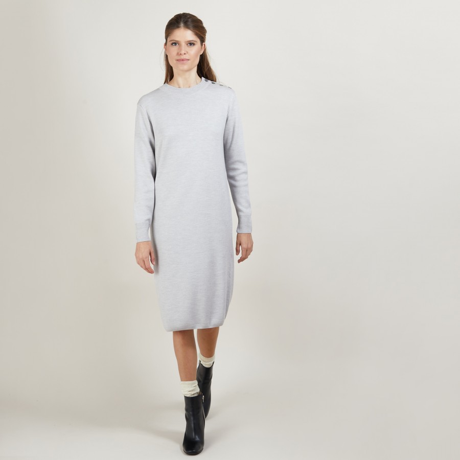 Robe en laine boutons épaule - Frankie 