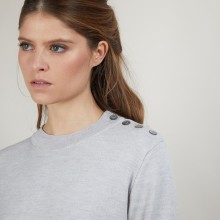 Robe en laine boutons épaule - Frankie 