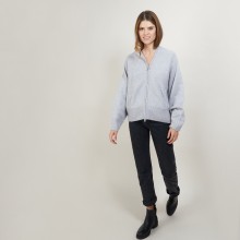 Veste zippée à capuche en cachemire - Gabin 7013 vapeur - 09 Gris moyen