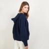 Veste zippée à capuche en cachemire - Gabin 7040 marine - 05 Bleu marine