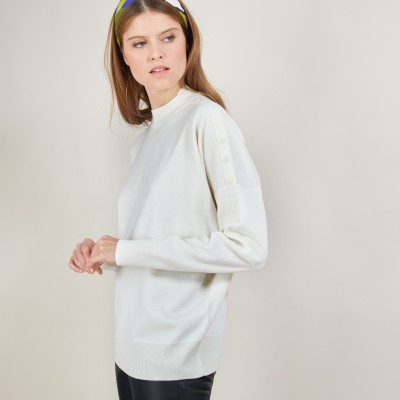 Buttoned shoulder wool sweater - Gipsy