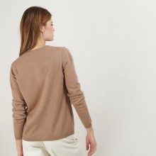 Cardigan col rond en cachemire - Balletto - 7030 desert - 46 Marron clair