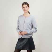 Cardigan col rond en cachemire - Balletto - 7013 vapeur - 09 Gris moyen