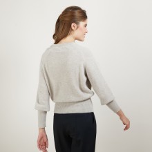 Pull col rond manches raglan en laine alpaga - Gina 7130 marine or - 05 Bleu marine