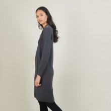 Wool dress with buttons on the shoulder - Frankie