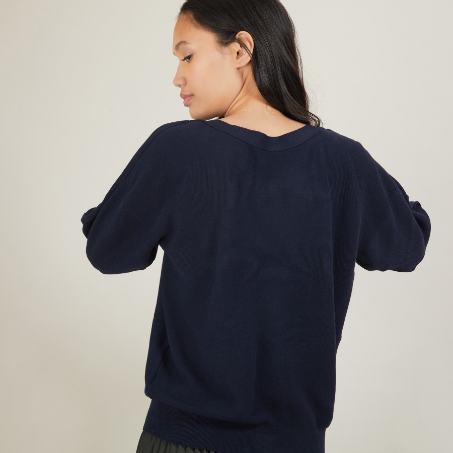 Cotton cashmere boat neck sweater - Felice