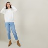 Cotton cashmere boat neck sweater - Felice