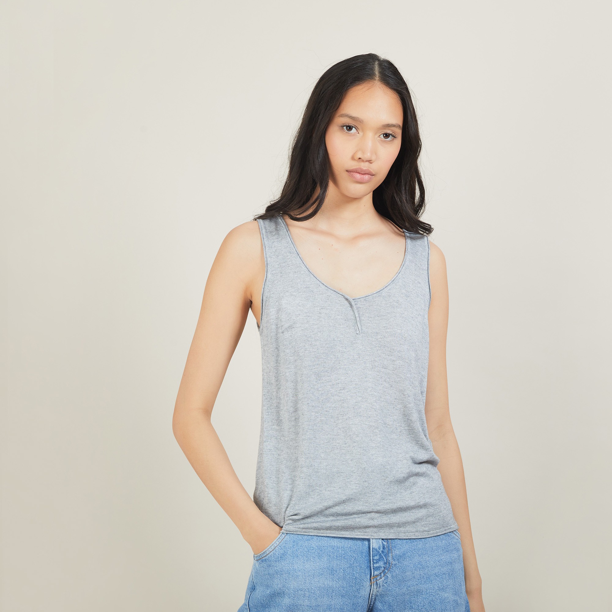 Bamboo cashmere tank top