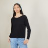 Pull col rond 100% Laine - Betina 7010 noir - 01 Noir
