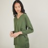 Pull à fentes col v en laine - Bernice 7050 bronze - 83 Kaki