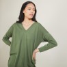 Pull à fentes col v en laine - Bernice 7050 bronze - 83 Kaki