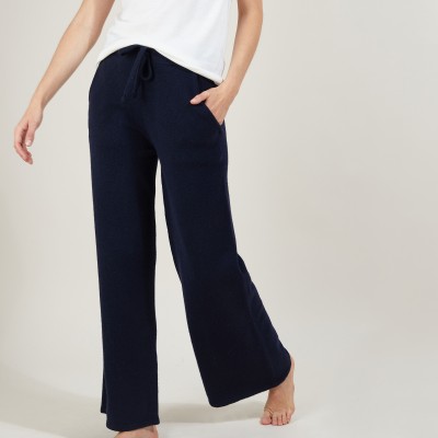 Flare pants in recycled cashmere and wool - Gessy