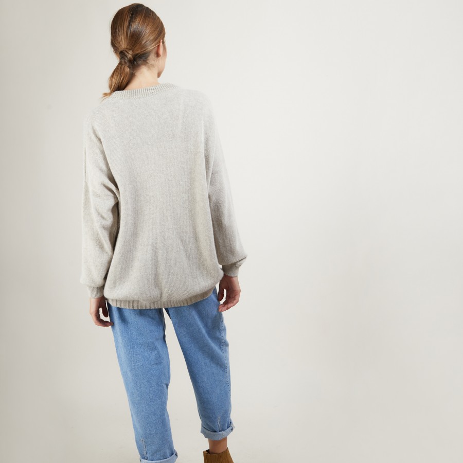 Long cardigan with pockets in alpaca wool - Galaxie