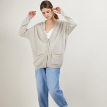 Long gilet à poches en laine alpaga - Galaxie 7105 dune/or - 13 Beige moyen
