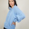 Pull col montant zippé en mohair - Gilda 7045 air - 04 Bleu clair