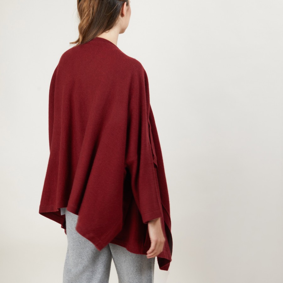 Gilet oversize en cachemire - Blondine 7082 grenat - 51 Bordeaux