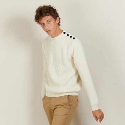 Wool and Alpaca shoulder buttons sweater - Lewis