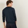 Pull col rond en laine et soie - Barsam 7011 ombre - 10 Gris foncé