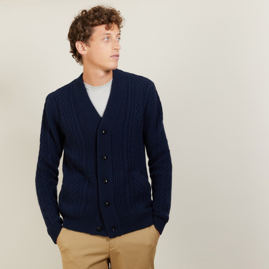 4-ply cashmere button-down cardigan - London