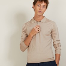 Polo en laine et soie - Bartev 7001 dune - 13 Beige moyen