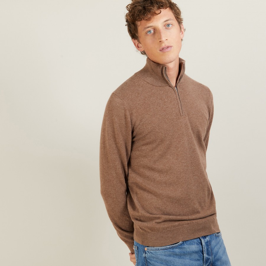 Cashmere sweater with zip neck - BLAISE