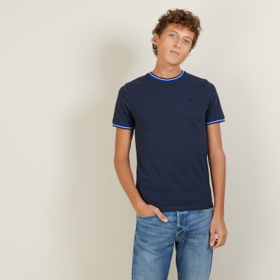 Tri-color pique cotton t-shirt - Duc
