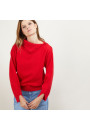 Pull col boutonné en cachemire - Gretel bis 7080 dahlia - 52 Rouge