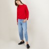 Pull col boutonné en cachemire - Gretel bis 7080 dahlia - 52 Rouge