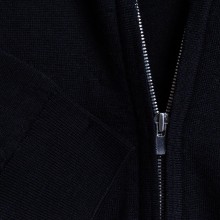 Gilet 100% laine col montant zippé 6110 noir - 01 Noir