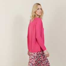 Grand pull col rond en point jersey - Babouche 7283 Corolle - 91 Fuchsia