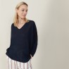 T-shirt ample en lin flammé - Balou 7240 marine - 05 Bleu marine