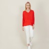 T-shirt ample en lin flammé - Balou 7280 ecarlate - 52 Rouge