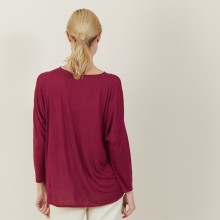 T-shirt ample en lin flammé - Balou 7282 rubis - 51 Bordeaux