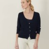 Gilet à poches en lin flammé - Beauté 7240 marine - 05 Bleu marine