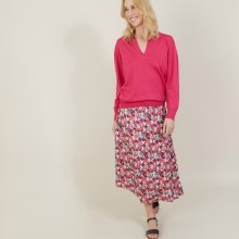 Pull col polo en lin cachemire - Bilbao 7283 corolle - 91 Fuchsia